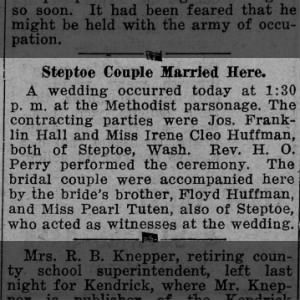 Marriage of Hall / Huffman