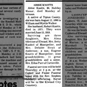 Abbie Knotts Obituary