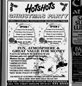 Hotshots Christmas ad 1997