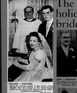 Collard / Maunder marriage