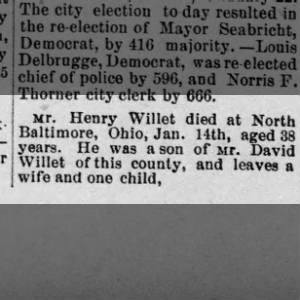 Obituary for Henry Willet