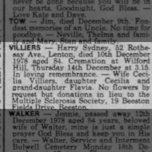 Obituary for Harry VILUERS