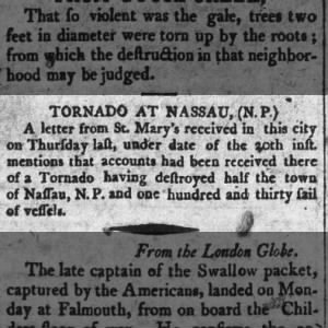 August 20? 1813: Nassau Tornado