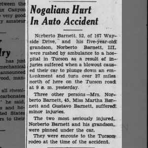 Barnett Auto Accident - Nogales News 2/22/41