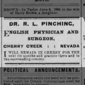 Dr. Pinching in Nevada for a period of time.