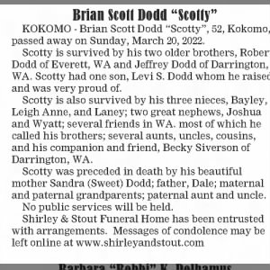 Obituary for Brian Scott Dodd