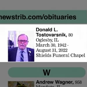 Obituary for Donald L. Tostovarsnik