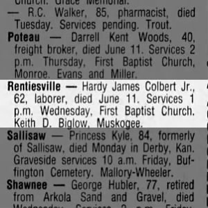 Obituary for Hardy James Colbert Jr