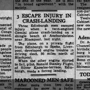 Blackpool forced landing 6 jan 1961
