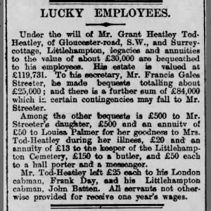 Lucky Employees Feb 1906