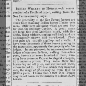 INDIAN WEALTH IN HORSES 1861