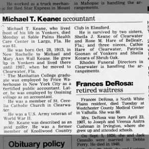 Michael Timothy Keane Obituary 