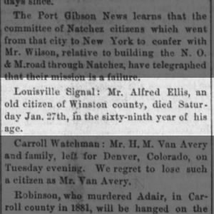 Ellis Family - 1883 Alfred Ellis Death 