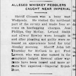 Alleged Whiskey Peddlers Caught Near Imperial_Jess Phillps and others...