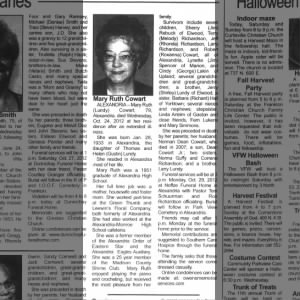 Obituary for Mary Ruth Cowart