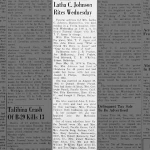 Obituary for Latha C Johnson