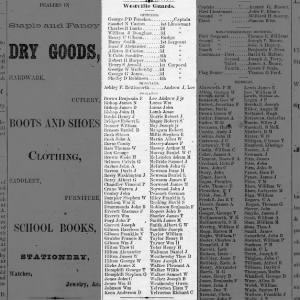 Taylors in Westville Guards aug1861