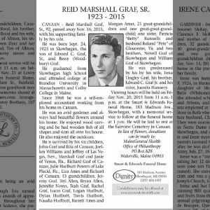 Obituary for MARSHALL REID GRAF