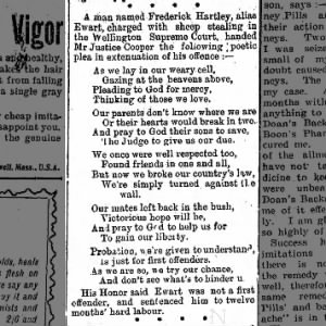 Frederick Hartley Poetic Plea The Nelson Evening Mail Nelson New Zealand
19 Oct 1903