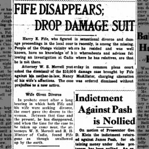 Fife Disappears -1911