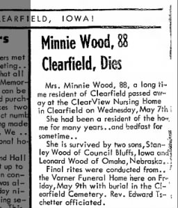 Obituary for Minnie Wood