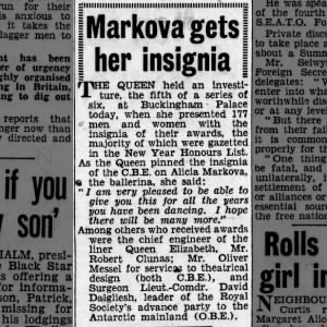 Markova gets her insignia