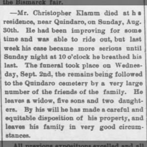 Christopher Klamm Obituary