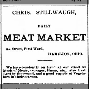 Chris. Stillwaugh, daily meat market