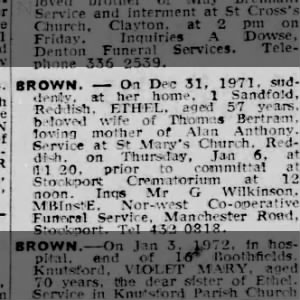 Obituary for ETHEL BROWN