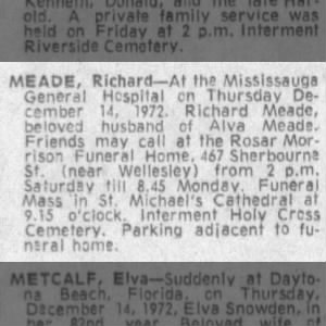 Obituary - Richard Meade