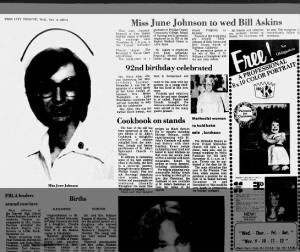 Marriage of June Johnson & Bill Askins - 9 Nov 1977 - The Twin City Tribune - Pg5