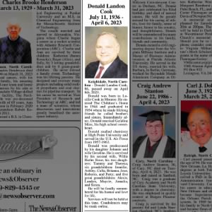 Obituary for Donald Landon Cook