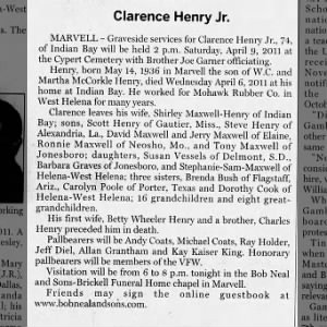 William Clarence Henry Jr Obituary - 8 Apr 2011 - The Daily World - Pg2