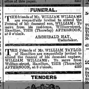 William Williams funeral notice