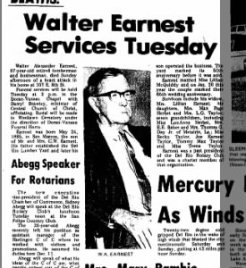 Obituary for Walter Alexander Earnest