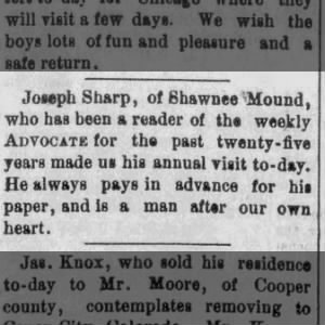 Joseph Sharp - Shawnee Mound, Missouri 1889