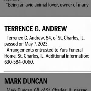 Obituary for Terrence Andrew