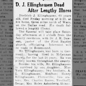Obituary for OJ - Ellinghausen