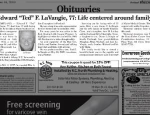 Obituary for Edward F. LaVangie