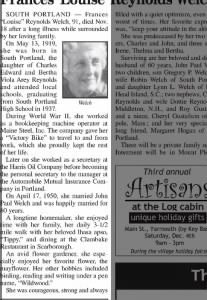 Obituary for Frances Welch