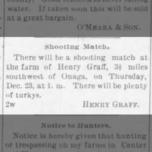 *Graf, Henry - 1897 Shooting Match