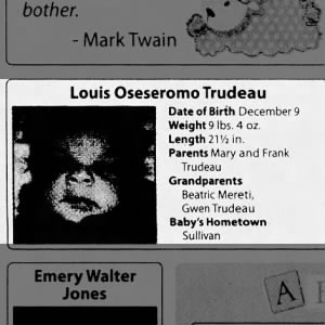 2012-Birth of Louis Trudeau