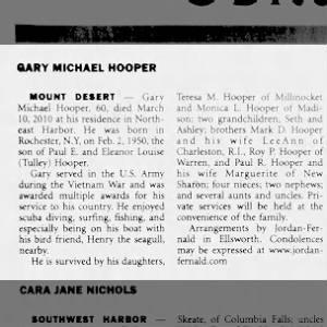 Obituary for CLARY MICHAEL HOOPER