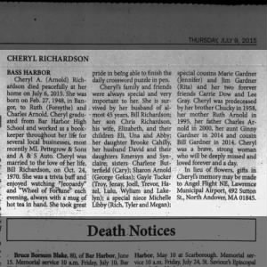 Obituary for Cheryl A. RICHARDSON