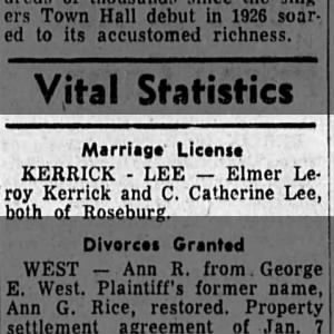 Marriage of Kerrick / Lee