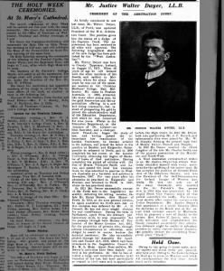 Mr. Justice Walter Dwyer, LLB
The Catholic Press 25 Mar, 1926 : Pge 25