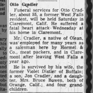 Obituary for Otto Crad-ler