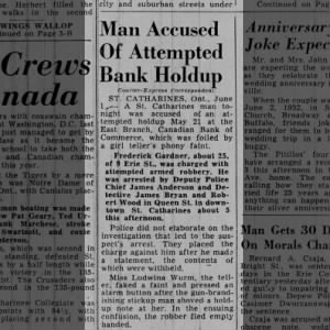 Bank holdup arrest 1957