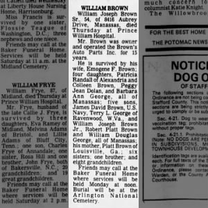 Obituary for William Joseph BROWN Sr