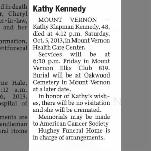 Obituary for Kathy Klapman Kennedy